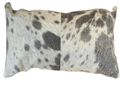 Set Of 2 Gray And White Natural Cowhide Pillows HomeRoots