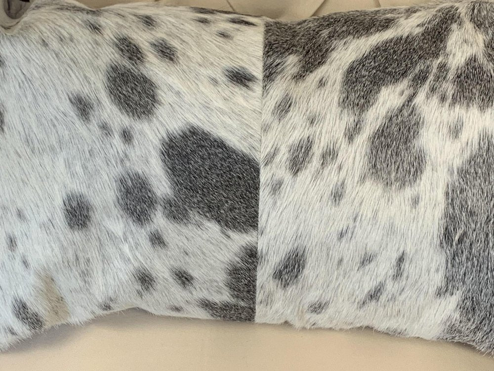 Set Of 2 Gray And White Natural Cowhide Pillows HomeRoots