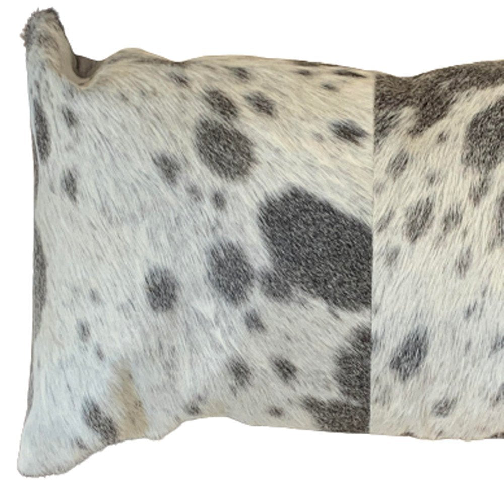 Set Of 2 Gray And White Natural Cowhide Pillows HomeRoots