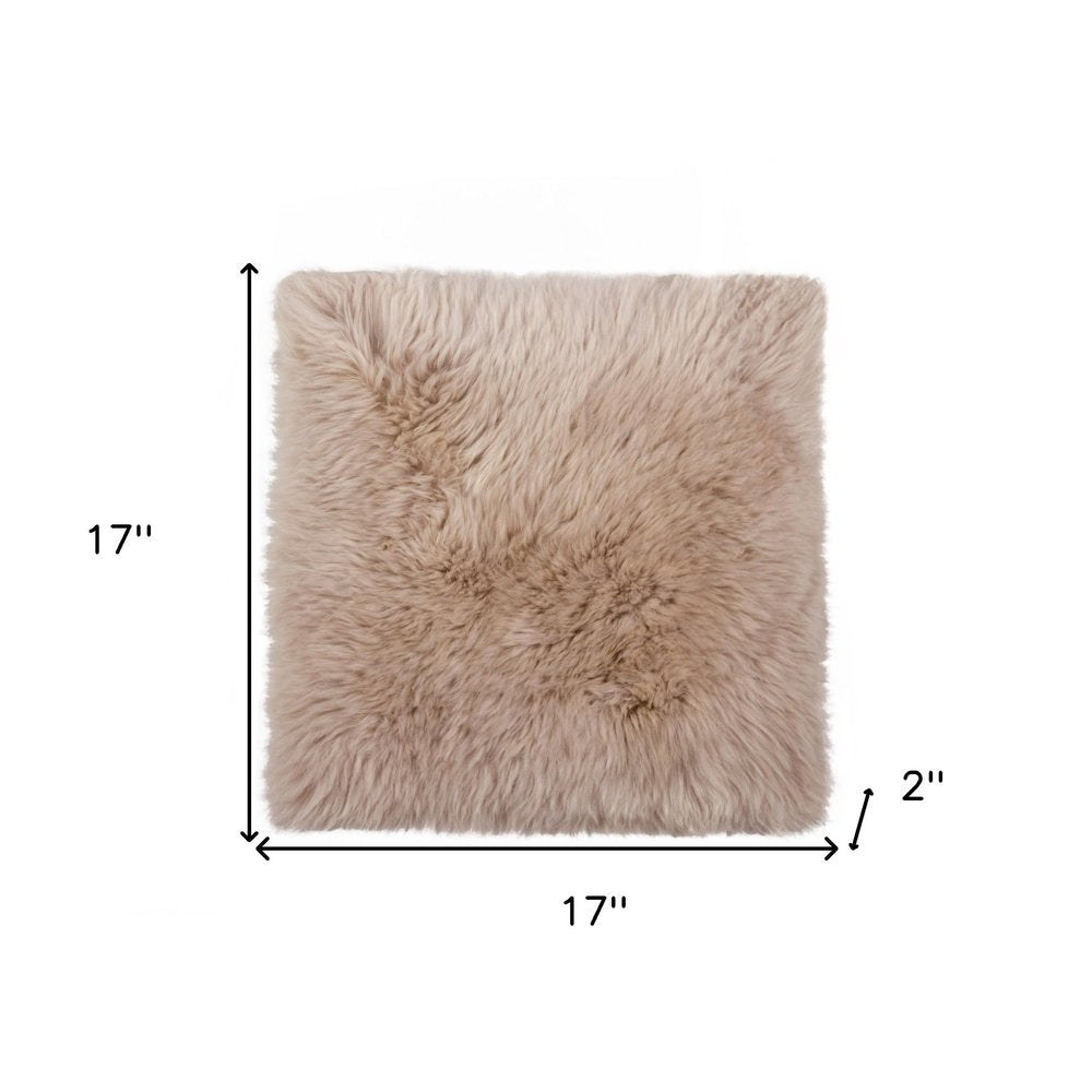 17" X 17" Black Sheepskin Solid Color Chair Pad HomeRoots