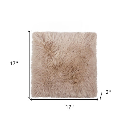 17" X 17" Black Sheepskin Solid Color Chair Pad