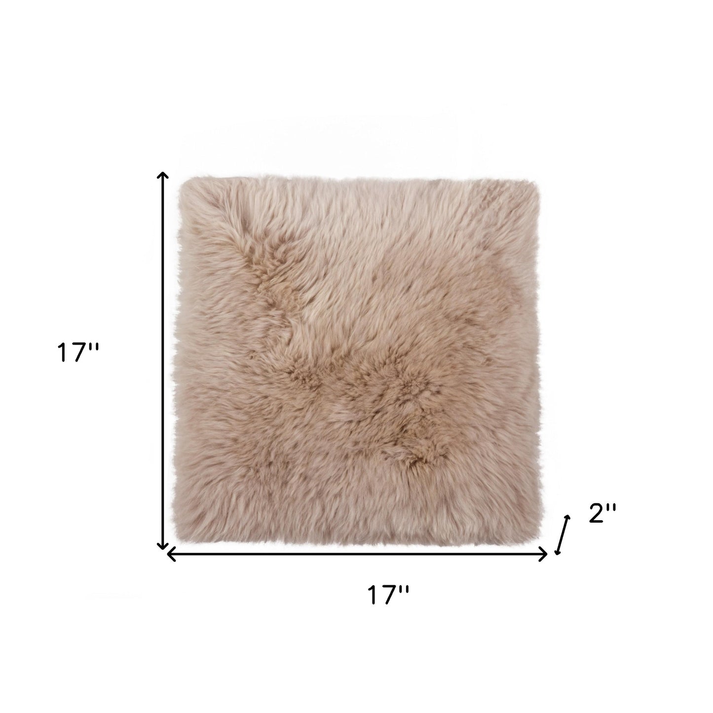 17" X 17" Black Sheepskin Solid Color Chair Pad