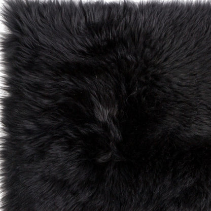 17" X 17" Black Sheepskin Solid Color Chair Pad