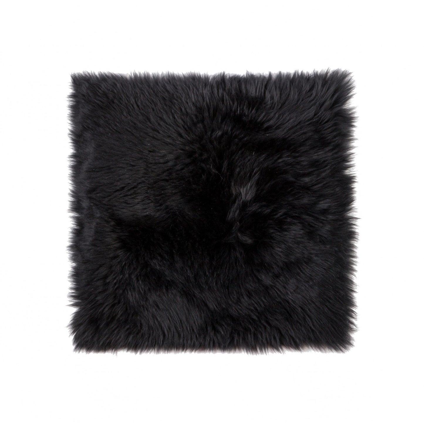 17" X 17" Black Sheepskin Solid Color Chair Pad