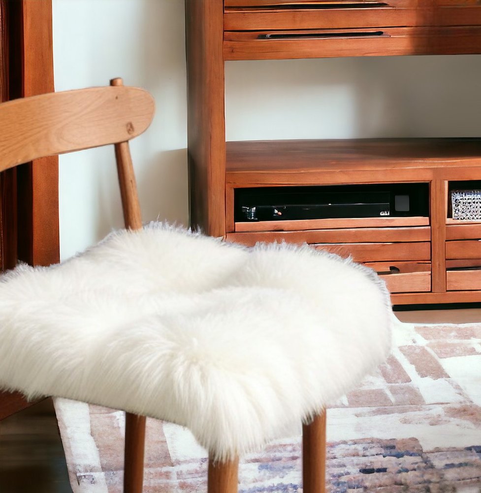 17" X 17" Off White Synthetic Solid Color Pad HomeRoots