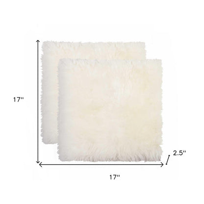 17" X 17" Off White Synthetic Solid Color Pad HomeRoots