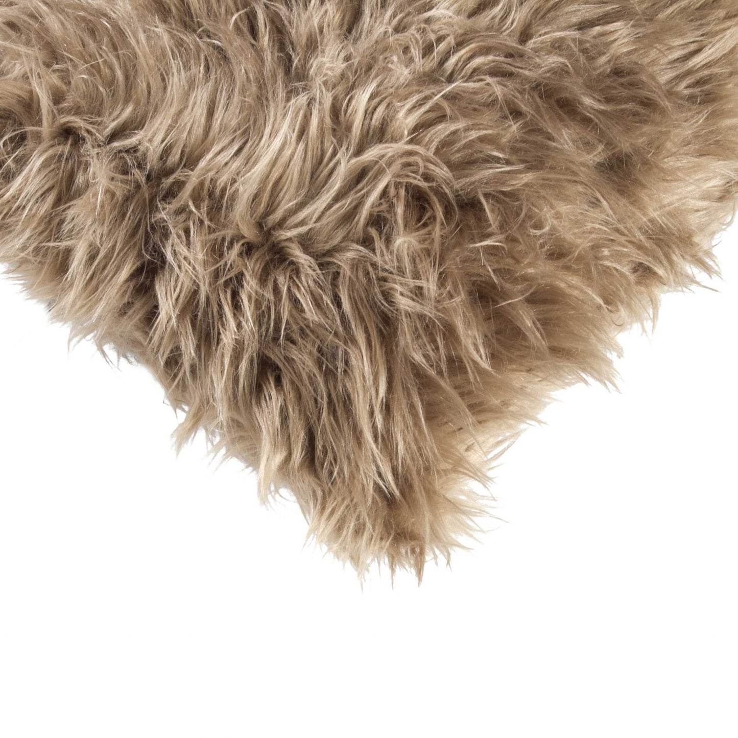 Set of Two 12" X 20" Tan Faux Fur Throw Pillow