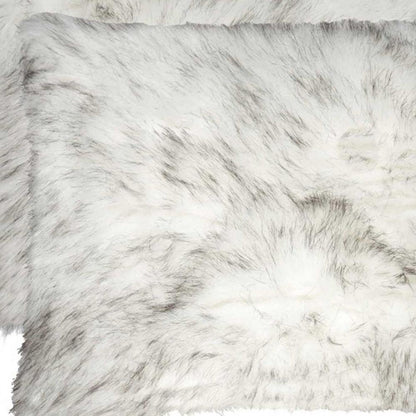 Set of Two 12" X 20" Gray Ombre Faux Fur Throw Pillows