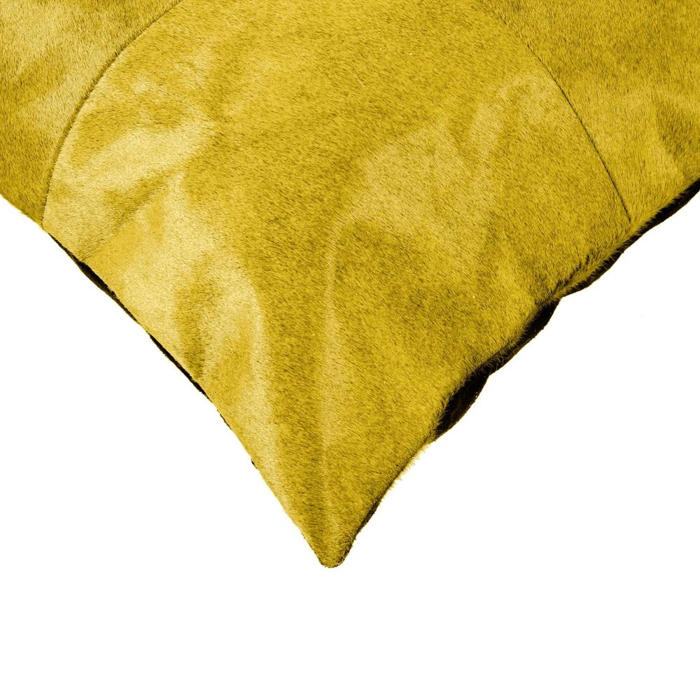 18" Yellow Cowhide Throw Pillow HomeRoots