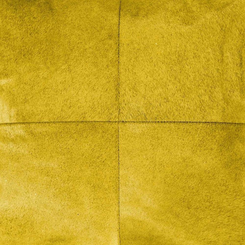 18" Yellow Cowhide Throw Pillow — view 3