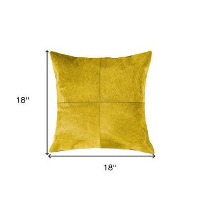 18" Yellow Cowhide Throw Pillow HomeRoots