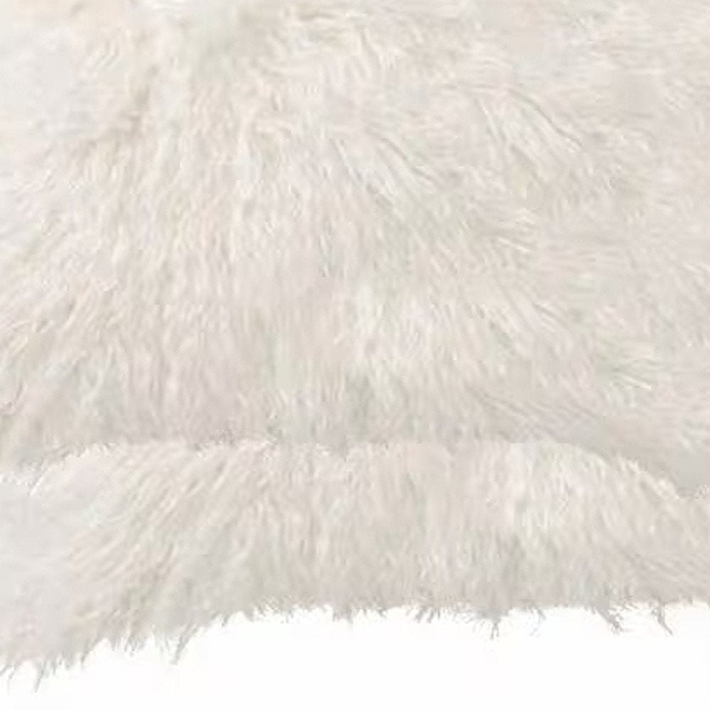 Set of Two 12" X 20" Off White Faux Fur Throw Pillow — view 4