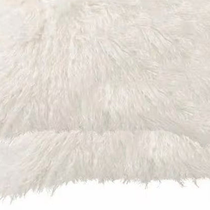 Set of Two 12" X 20" Off White Faux Fur Throw Pillow HomeRoots