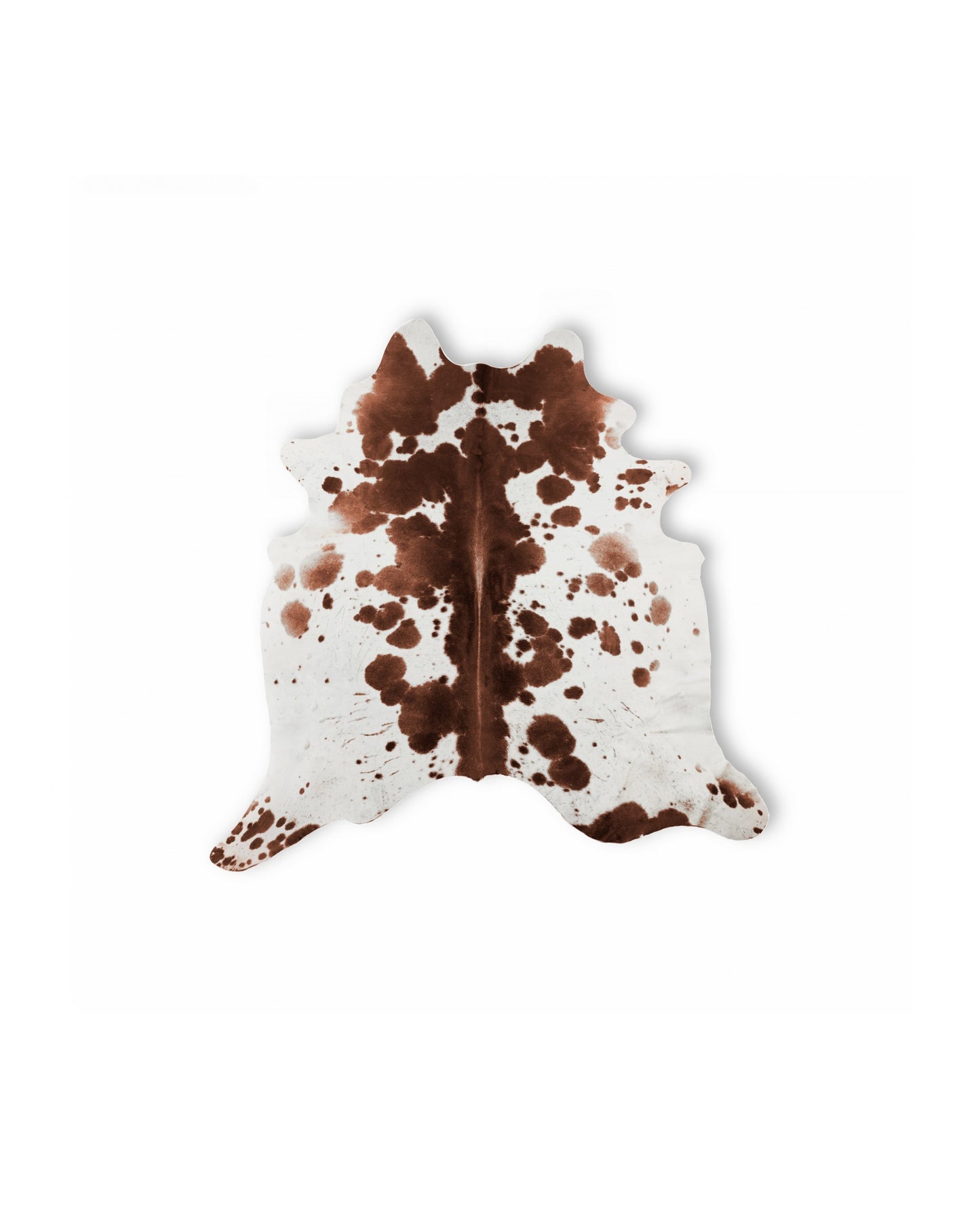 Brown And White Spotted Natural Cowhide Area Rug - 60.0" (H) x 84.0" (W) x 0.25" (D)