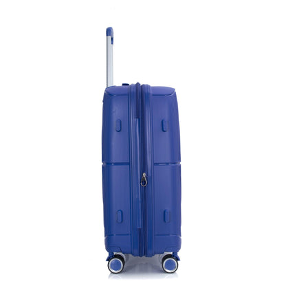 Expandable Hardshell Suitcase Double Spinner Wheels PP Luggage Sets Lightweight Durable ,3-Piece Set (20/24/28) ,Navy - FurniFindUSA