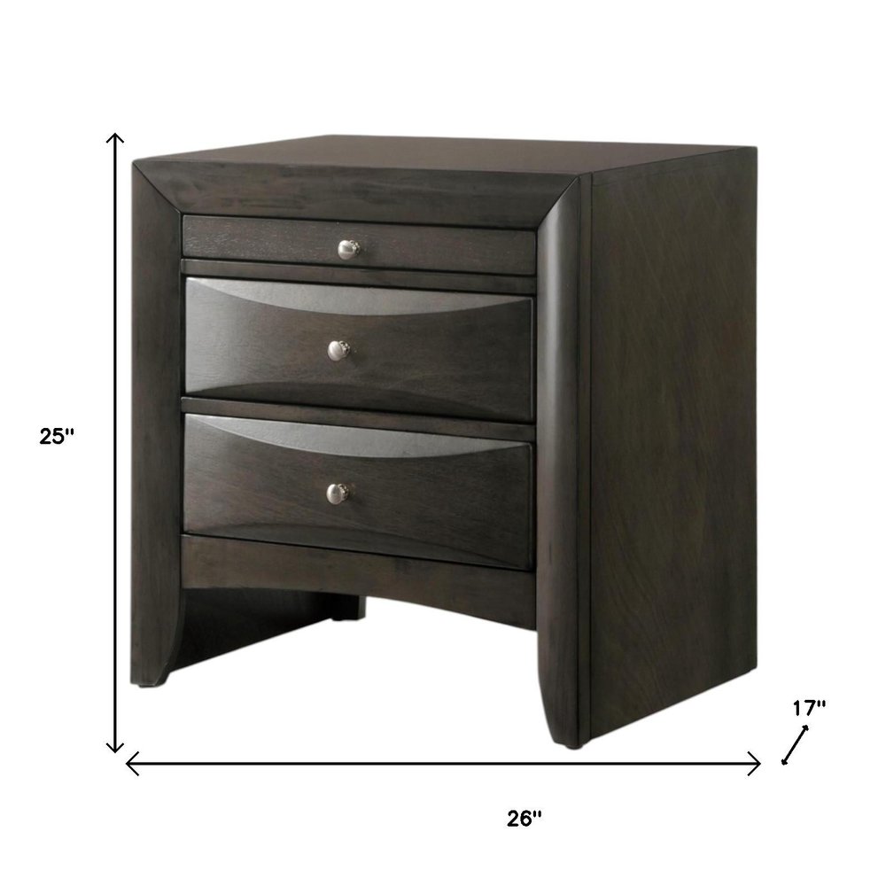 25" Solid Wood Two Drawer Nightstand — view 6