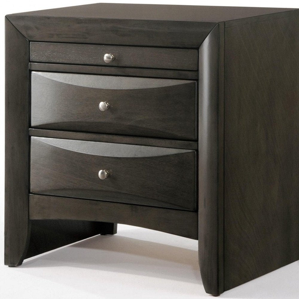 25" Solid Wood Two Drawer Nightstand — view 3