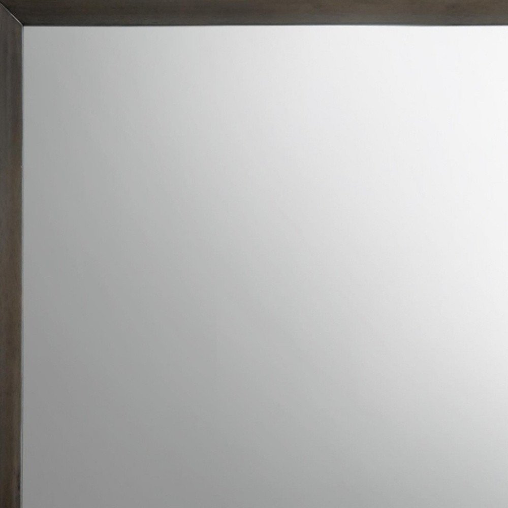 35" Gray Oak Framed Accent Mirror HomeRoots