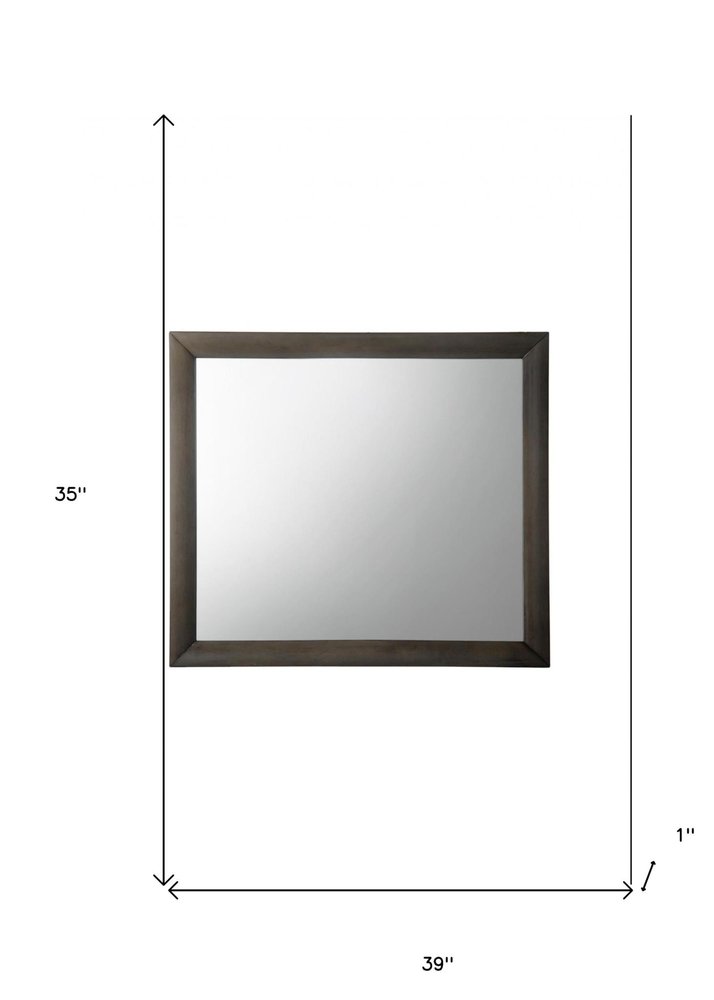 35" Gray Oak Framed Accent Mirror HomeRoots