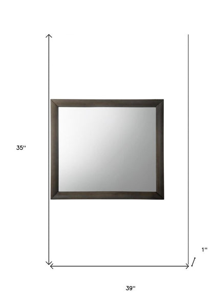 35" Gray Oak Framed Accent Mirror HomeRoots