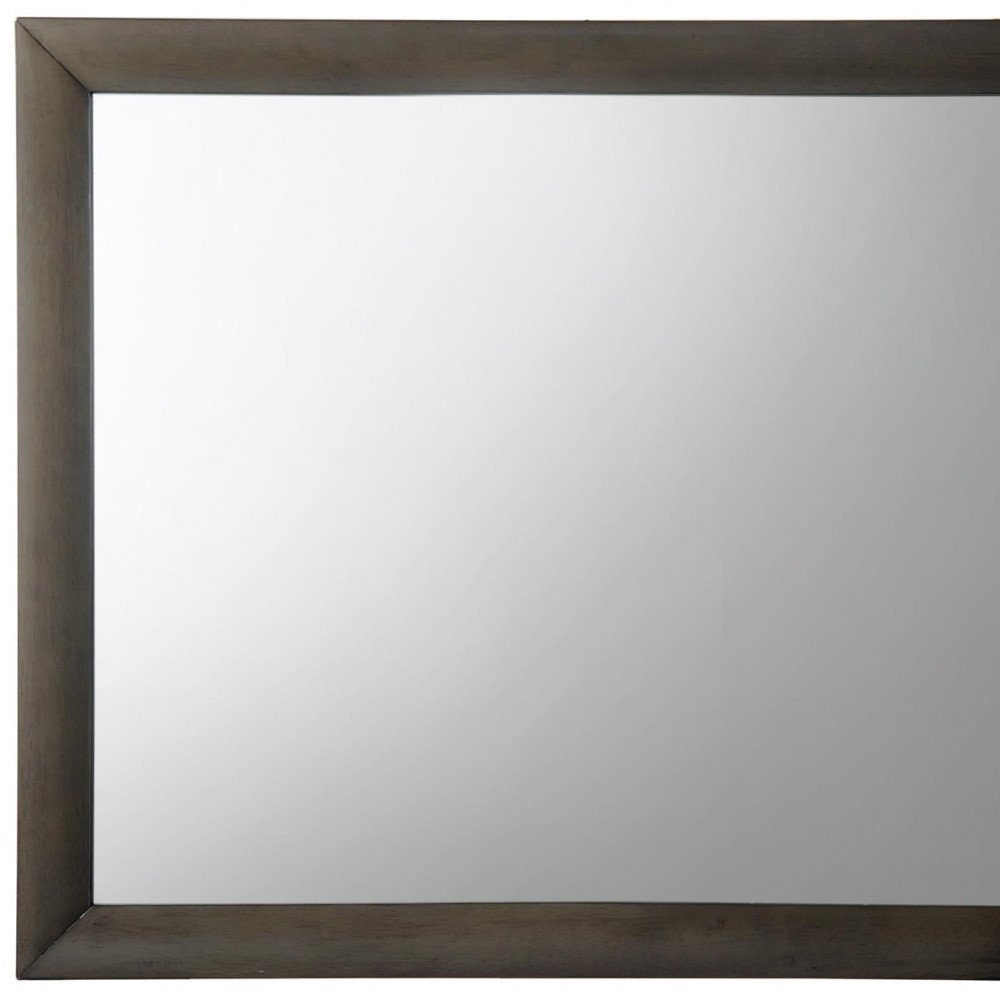 35" Gray Oak Framed Accent Mirror HomeRoots