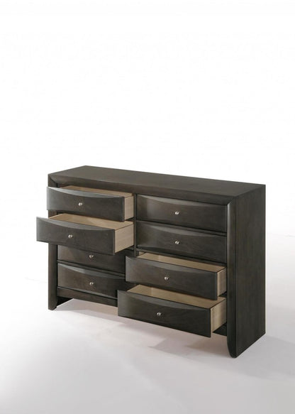 32" Gray Wood Five Drawer Dresser HomeRoots