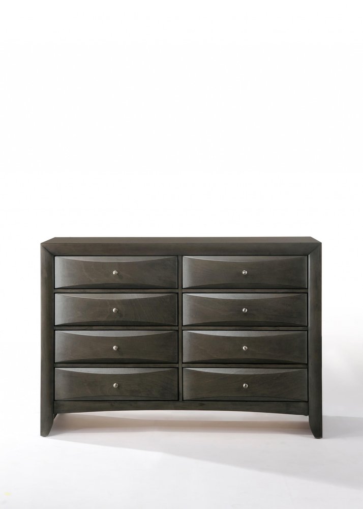 59" Gray Solid Wood Standard Dresser/Chest HomeRoots