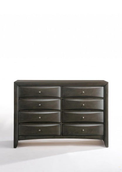 32" Gray Wood Five Drawer Dresser HomeRoots