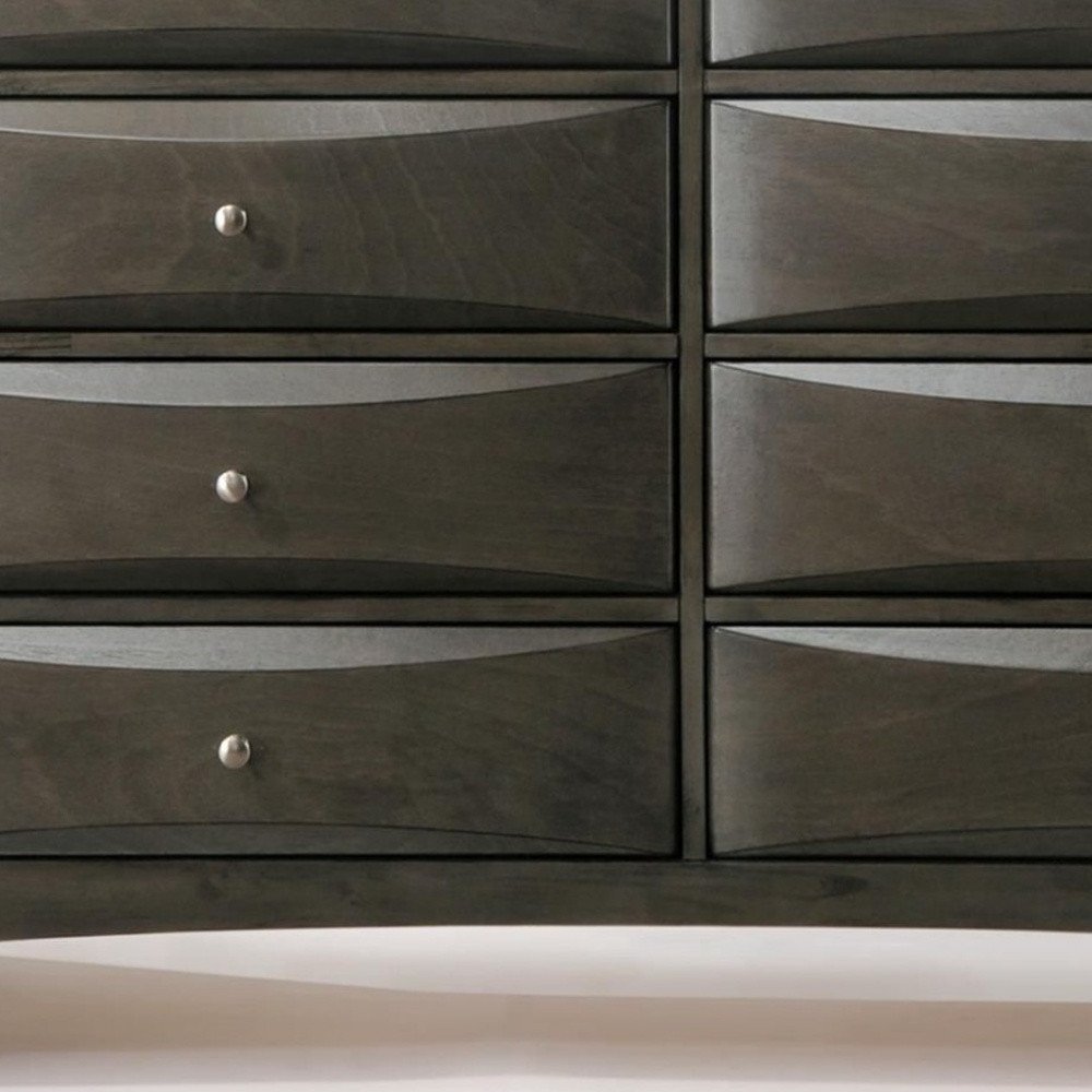 32" Gray Wood Five Drawer Dresser — view 6