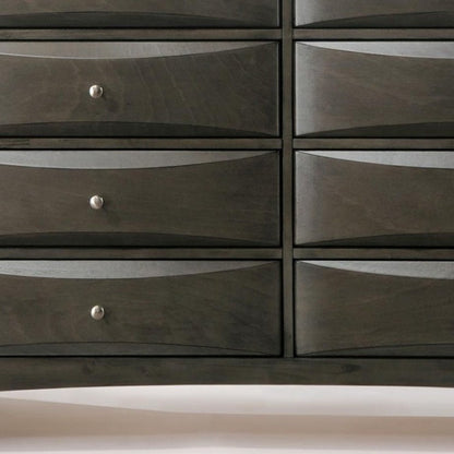 32" Gray Wood Five Drawer Dresser HomeRoots