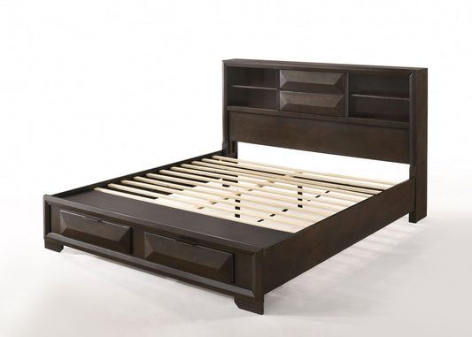 91" X 79" X 53" Espresso Eastern King Storage Bed - FurniFindUSA