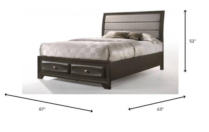 Light Gray Queen Two Drawers Bed - FurniFindUSA