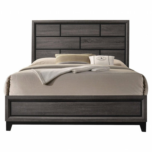 Gray Solid Wood Bed Frame HomeRoots