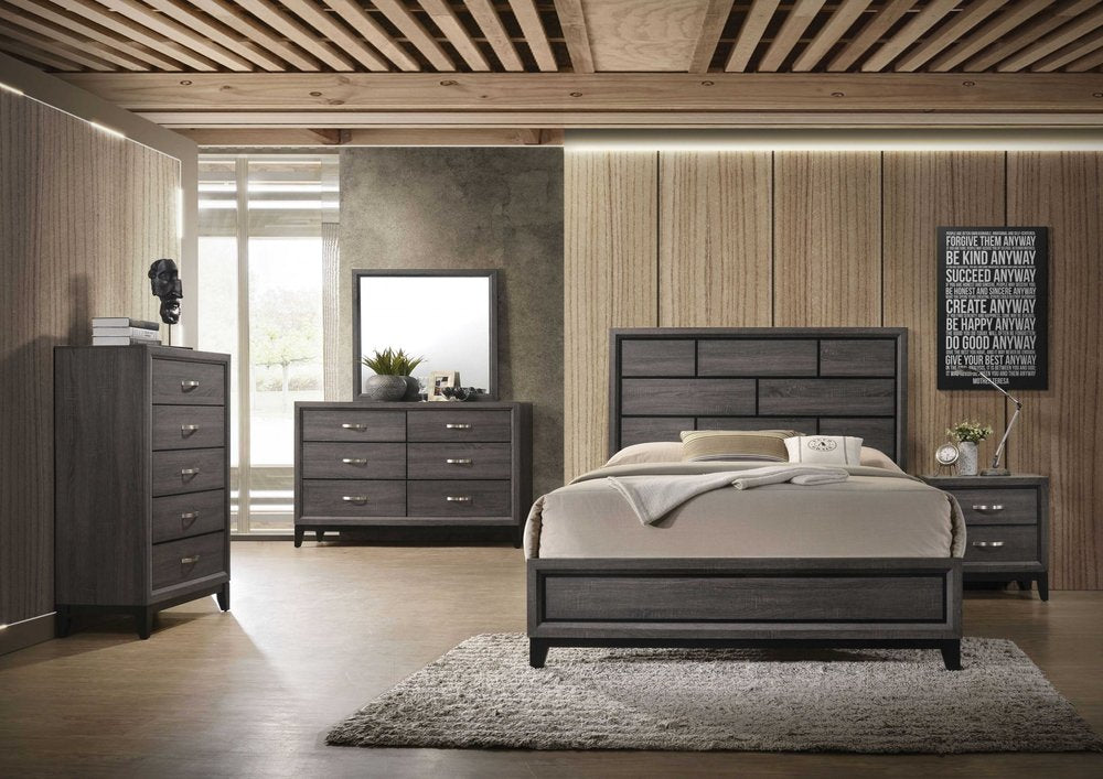 Gray Solid Wood Bed Frame HomeRoots