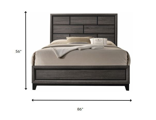 Gray Solid Wood Bed Frame HomeRoots