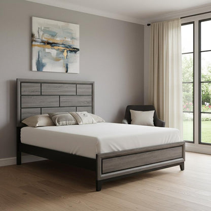 Gray Solid Wood Bed Frame HomeRoots