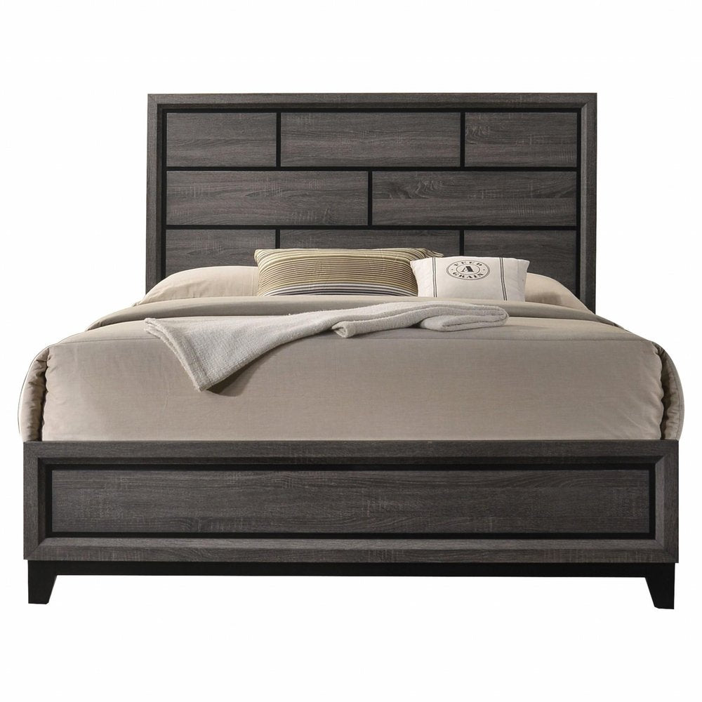 Gray Solid Wood Bed Frame HomeRoots