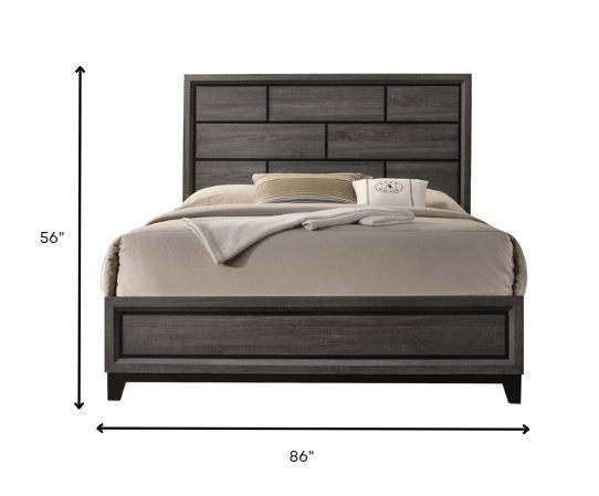 Gray Solid Wood Bed Frame HomeRoots