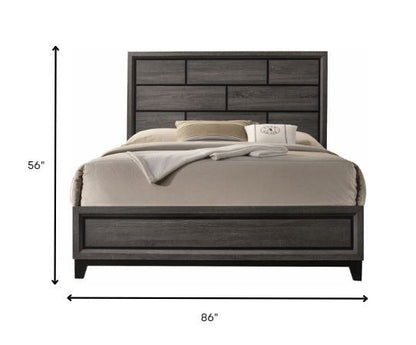 Gray Solid Wood Bed Frame HomeRoots