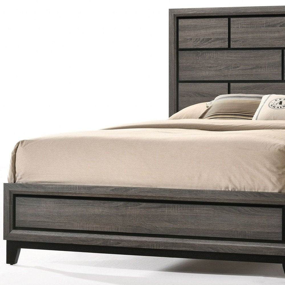 Gray Solid Wood Bed Frame HomeRoots