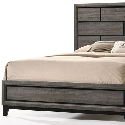 Gray Solid Wood Bed Frame HomeRoots