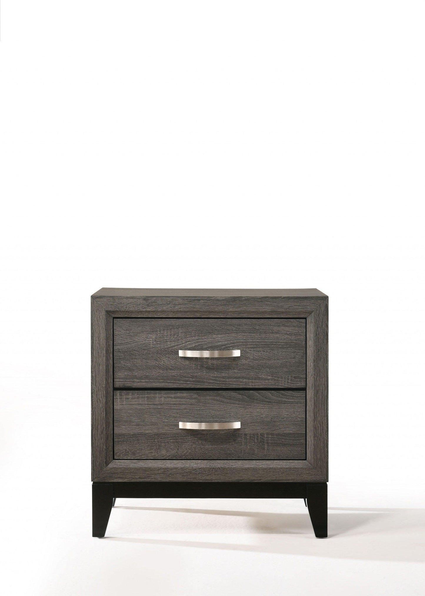 25" Gray Two Drawers Nightstand - FurniFindUSA