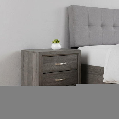 25" Gray Two Drawers Nightstand HomeRoots