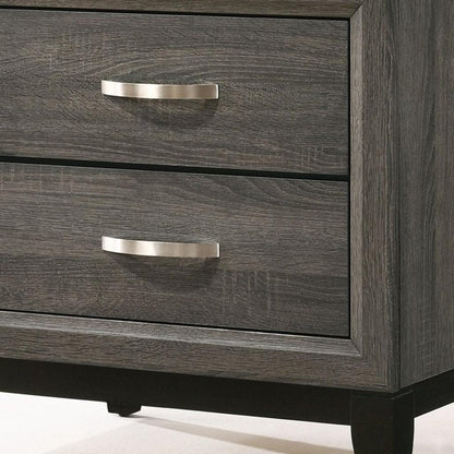 25" Gray Two Drawers Nightstand HomeRoots