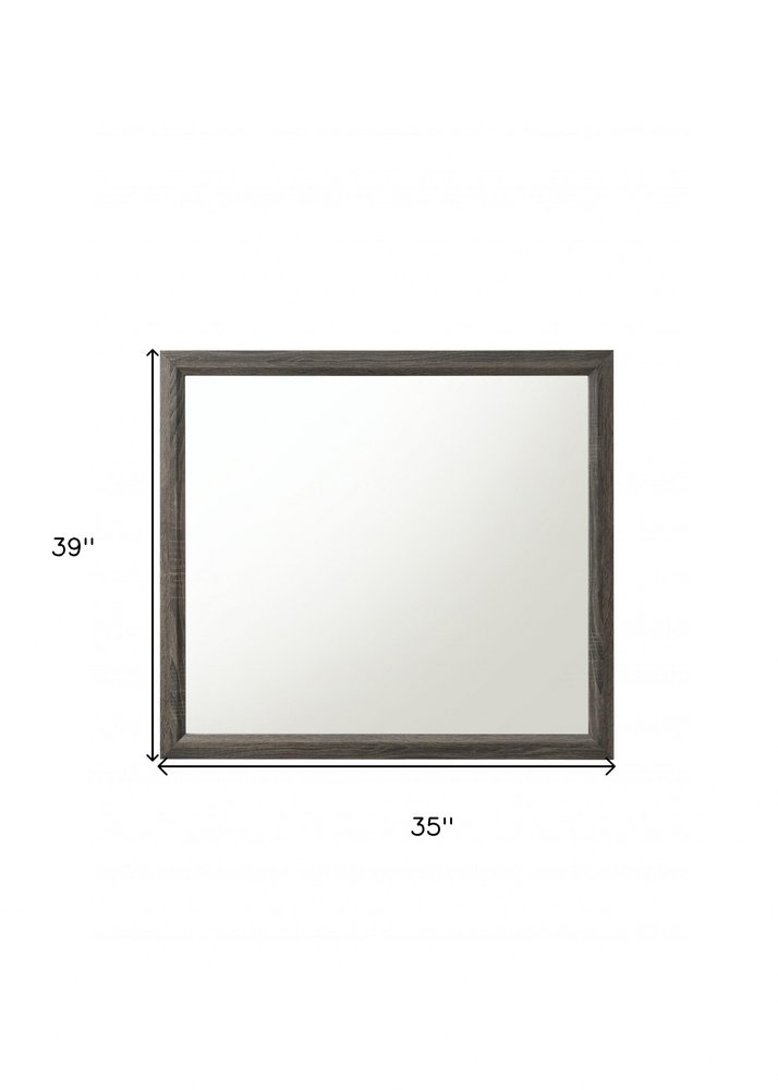 35" Gray Wood Framed Accent Mirror HomeRoots