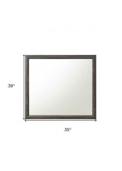 35" Gray Wood Framed Accent Mirror HomeRoots
