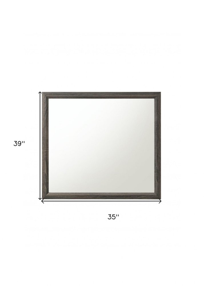 35" Gray Wood Framed Accent Mirror HomeRoots