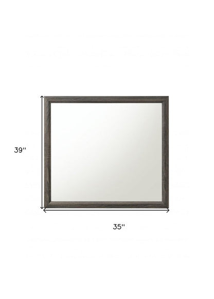35" Gray Wood Framed Accent Mirror HomeRoots