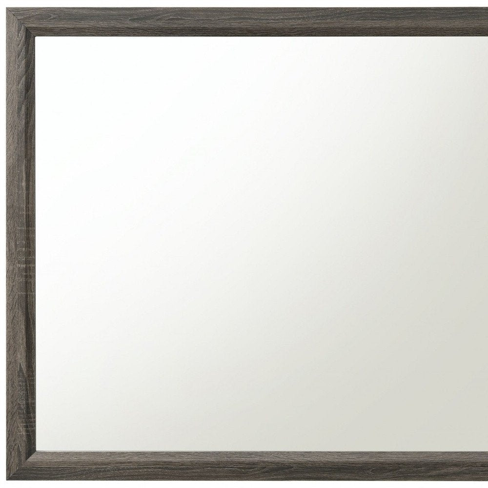 35" Gray Wood Framed Accent Mirror HomeRoots
