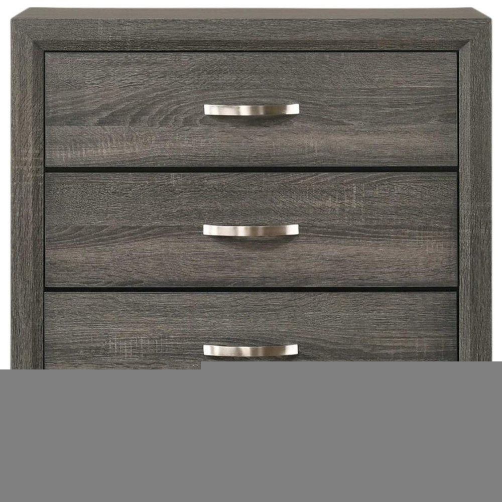 31" Gray Wood Five Drawer Dresser HomeRoots